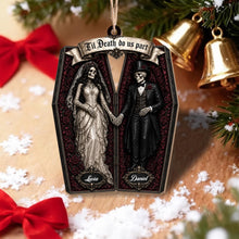 Til Death Do Us Part Skeleton Couple Coffin Ornament - Personalized Custom Wood Ornament, Custom Shaped - CPL1827_WDO