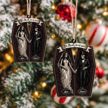 Til Death Do Us Part Skeleton Couple Coffin Ornament - Personalized Custom Wood Ornament, Custom Shaped - CPL1827_WDO