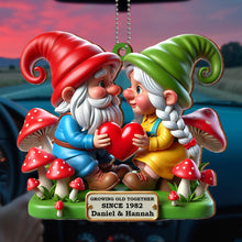 Growing Old Together, True Love Gnome Ornament - Personalized Custom Wood Ornament, Car Hanging Ornament - CPL187_WCA
