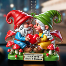 Growing Old Together, True Love Gnome Ornament - Personalized Custom Wood Ornament, Car Hanging Ornament - CPL187_WCA