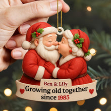 Growing Old Together With Santa and Mrs. Claus - Personalized Custom Wood Ornament, Custom Shaped - CPL515_WDO