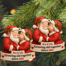 Growing Old Together With Santa and Mrs. Claus - Personalized Custom Wood Ornament, Custom Shaped - CPL515_WDO