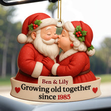 Growing Old Together With Santa and Mrs. Claus - Personalized Custom Wood Ornament, Custom Shaped - CPL515_WDO