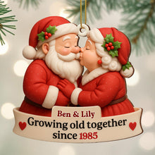 Growing Old Together With Santa and Mrs. Claus - Personalized Custom Wood Ornament, Custom Shaped - CPL515_WDO