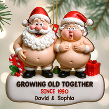 Growing Old Together Santa And Mrs. Claus Ornament - Personalized Custom Wood Ornament, Custom Shaped - CPL771_WDO