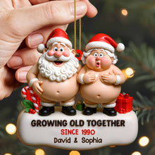 Growing Old Together Santa And Mrs. Claus Ornament - Personalized Custom Wood Ornament, Custom Shaped - CPL771_WDO