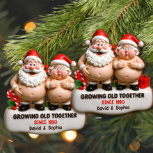 Growing Old Together Santa And Mrs. Claus Ornament - Personalized Custom Wood Ornament, Custom Shaped - CPL771_WDO