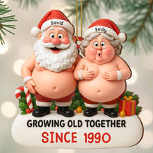 Growing Old Together, Santa And Mrs. Claus Ornament - Personalized Custom Wood Ornament, Custom Shaped - CPL798_WDO