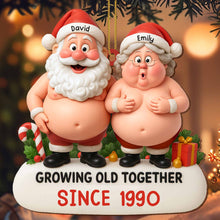 Growing Old Together, Santa And Mrs. Claus Ornament - Personalized Custom Wood Ornament, Custom Shaped - CPL798_WDO