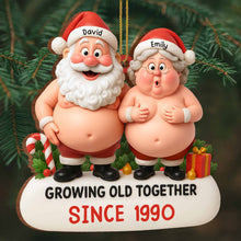 Growing Old Together, Santa And Mrs. Claus Ornament - Personalized Custom Wood Ornament, Custom Shaped - CPL798_WDO