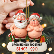 Growing Old Together, Santa And Mrs. Claus Ornament - Personalized Custom Wood Ornament, Custom Shaped - CPL798_WDO