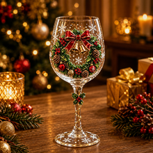 🎨 Deluxe 3D Sculpted Christmas Wine Glass Set (6-Piece) — Luxury Gift Box