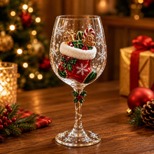 🎨 Deluxe 3D Sculpted Christmas Wine Glass Set (6-Piece) — Luxury Gift Box
