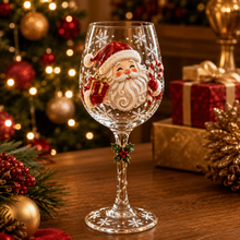🎨 Deluxe 3D Sculpted Christmas Wine Glass Set (6-Piece) — Luxury Gift Box