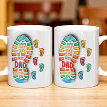 Happy Father's Day To The Best Dad We Love You, Footprints and Letters - Personalized Custom Coffee Mug - DAD038_MG