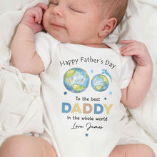 Happy Father's Day To The Best Daddy In The Whole World Earth Stars - Personalized Custom Baby Onesie - DAD313_ONES