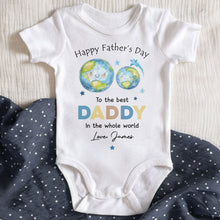 Happy Father's Day To The Best Daddy In The Whole World Earth Stars - Personalized Custom Baby Onesie - DAD313_ONES