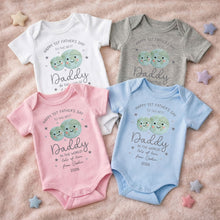 Happy 1st Father's Day To The Best Daddy In The World Earth And Stars - Personalized Custom Baby Onesie - DAD315_ONES