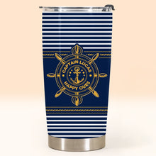 Captain Happy Ours Nautical Ship Wheel And Anchor - Personalized Custom Stainless Steel Tumbler 20oz - DAD850_USTUM
