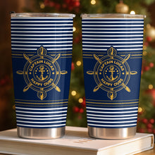 Captain Happy Ours Nautical Ship Wheel And Anchor - Personalized Custom Stainless Steel Tumbler 20oz - DAD850_USTUM