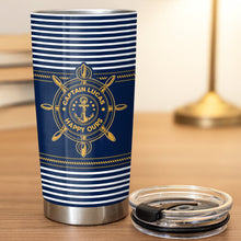 Captain Happy Ours Nautical Ship Wheel And Anchor - Personalized Custom Stainless Steel Tumbler 20oz - DAD850_USTUM