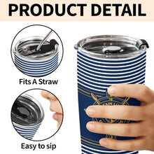 Captain Happy Ours Nautical Ship Wheel And Anchor - Personalized Custom Stainless Steel Tumbler 20oz - DAD850_USTUM