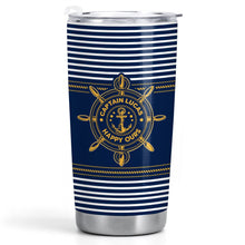 Captain Happy Ours Nautical Ship Wheel And Anchor - Personalized Custom Stainless Steel Tumbler 20oz - DAD850_USTUM