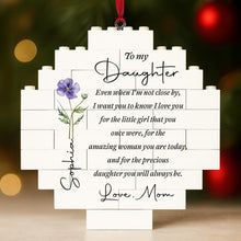 To My Daughter Birth Month Flower Circle Puzzle Ornament - Personalized Custom Circle Puzzle Ornament - DAU403_CBO
