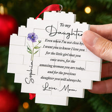 To My Daughter Birth Month Flower Circle Puzzle Ornament - Personalized Custom Circle Puzzle Ornament - DAU403_CBO
