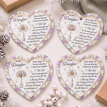 To My Daughter Even When I Am Not Close By Flower Butterfly - Personalized Custom Ceramic Ornament With Heart Shape - DAU576_HCE