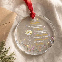 To My Daughter I Love You Precious Daughter With Birth Month Flower - Personalized Custom Circle Glass Ornament - DAU612_CGOR