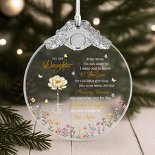 To My Daughter Amazing Woman Precious Daughter Birth Month Flower - Personalized Glass Ornament With Silver Cap - DAU612_GOSICA