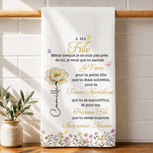 À Ma Fille Birth Month Flower And Butterflies For Daughter - Personalized Kitchen Towel - DAU667_TOWL