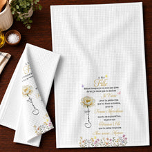 À Ma Fille Birth Month Flower And Butterflies For Daughter - Personalized Kitchen Towel - DAU667_TOWL
