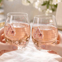 To My Daughter Amazing Woman Rose Gold Alphabet Flower - Personalized Stemless Wine Glass - DAU707_WIGL