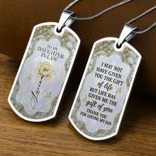 To My Daughter-In-Law, Thank You For Loving My Son - Personalized Custom Dog Tag Necklace - DILA001_DTNECK