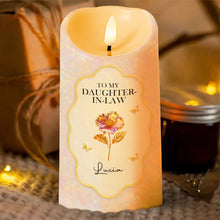 To My Daughter-In-Law Thank You For Loving My Son - Personalized Custom LED Candle - DILA022_LECA