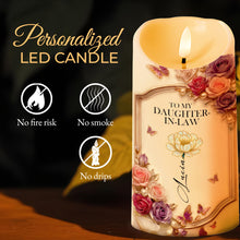 To My Daughter-In-Law, Thank You For Loving My Son - Personalized Custom LED Candle - DILA052_LECA