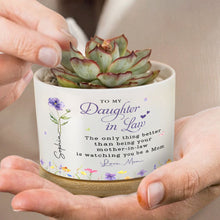 To My Daughter In Law - Personalized Ceramic Plant Pot - DILA096_CEP