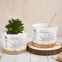 To My Daughter In Law - Personalized Ceramic Plant Pot - DILA096_CEP
