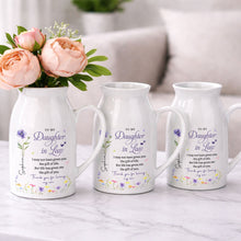 To My Daughter In Law Life Has Given Me The Gift Of You Birth Month Flower - Personalized Ceramic Flower Vase - DILA120_CEV