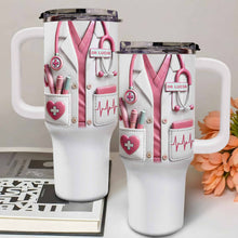 Medical Essentials, Stethoscope And Heartbeat Line - Personalized 40oz Tumbler With Straw - DOC002_TBS