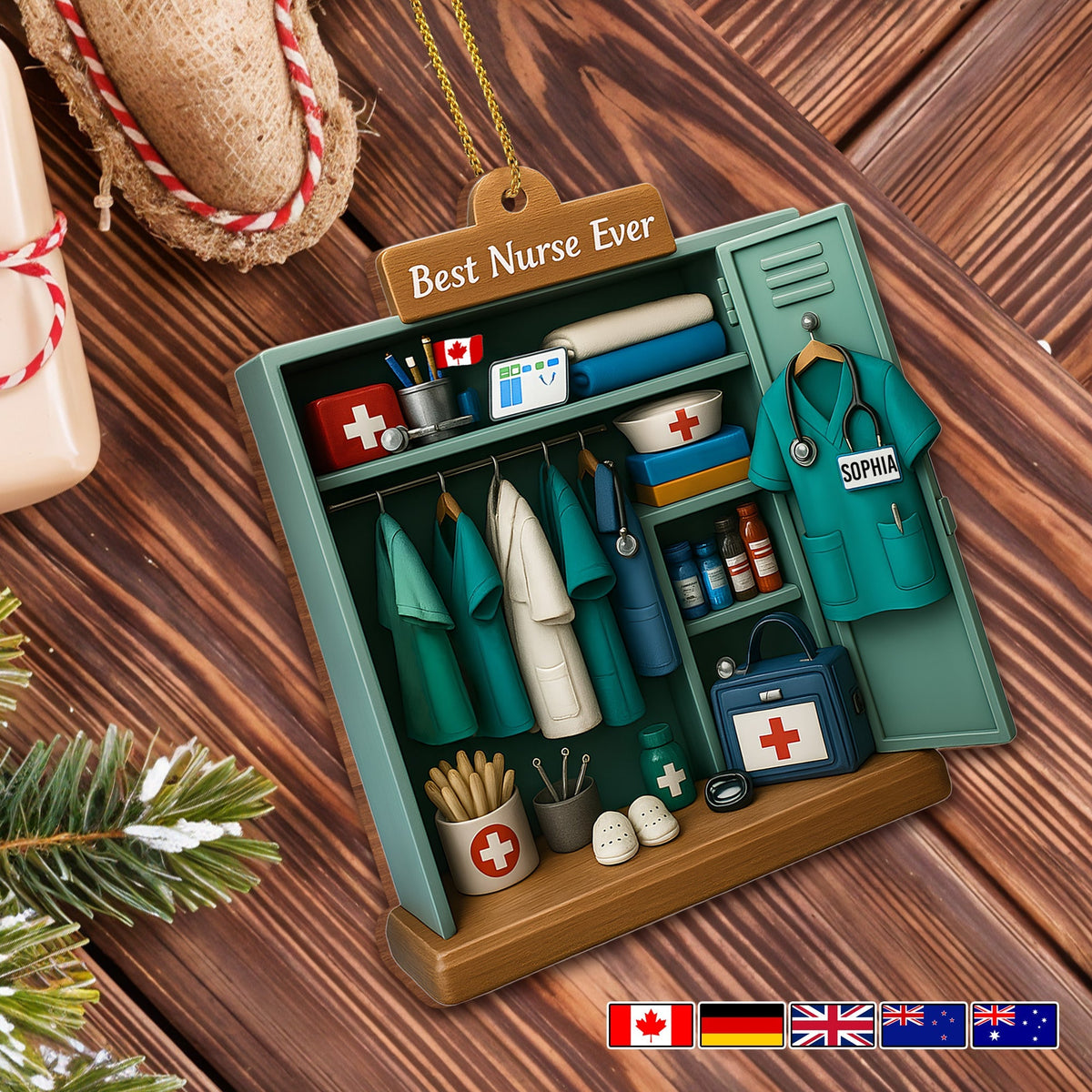Best Nurse Ever With Medical Uniform and Supplies - Personalized Custom Wood Ornament, Custom Shaped - DOC055_WDO
