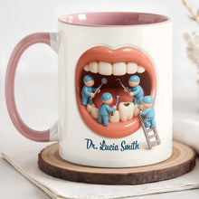 Unique Gift For Dental Professionals And Teeth Enthusiasts - Personalized Custom Accent Mug - DOC069_AMUG
