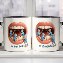 Unique Gift For Dental Professionals And Teeth Enthusiasts - Personalized Custom Accent Mug - DOC069_AMUG