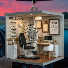 Celebrate the Spirit of Care, Optometry Equipment and Glasses - Personalized Custom Wood Ornament, Car Hanging Ornament - DOC071_WCA