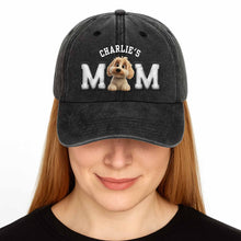 Charlie's Mom Dog Lover Cap - Personalized Custom Washed Denim Cap - DOG024_WDCAP