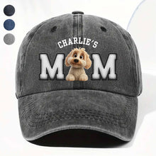 Charlie's Mom Dog Lover Cap - Personalized Custom Washed Denim Cap - DOG024_WDCAP