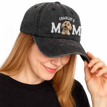 Charlie's Mom Dog Lover Cap - Personalized Custom Washed Denim Cap - DOG024_WDCAP