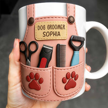 Celebrate Your Favorite Dog Groomer, Scissors And Paw Prints - Personalized Custom Coffee Mug - DOG063_MG
